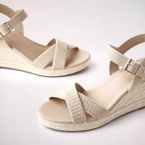 VIVAIA Wedge Sandals Espadrille Sally Sandals Cream Women’s Size 9.5